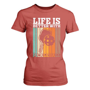 Life Is Better With Pickleball T Shirt For Women Funny Dink Saying TS12 Red Print Your Wear