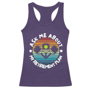 My Retirement Plan Racerback Tank Top Funny Pickleball Gift TS12 Purple Print Your Wear