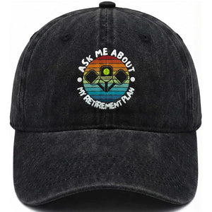 My Retirement Plan Washed Cotton Baseball Cap Funny Pickleball Gift TS12 Print Your Wear