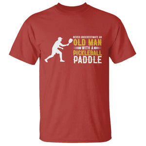 Funny Pickleball Lover T Shirt Never Underestimate Old Man TS12 Red Print Your Wear