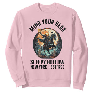 Headless Horseman Sweatshirt Mind Your Head Haunted Gift TS12 Light Pink Print Your Wear