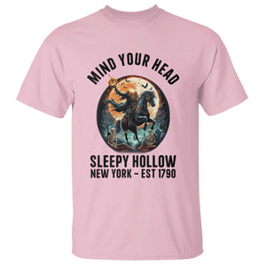 Headless Horseman T Shirt Mind Your Head Haunted Gift TS12 Light Pink Print Your Wear