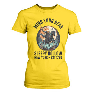 Headless Horseman T Shirt For Women Mind Your Head Haunted Gift TS12 Daisy Print Your Wear