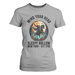 Headless Horseman T Shirt For Women Mind Your Head Haunted Gift TS12 Sport Gray Print Your Wear