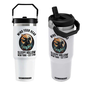Headless Horseman Flip Straw Tumbler Mind Your Head Haunted Gift TS12 One Size: 30 oz White Print Your Wear
