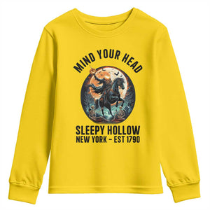 Headless Horseman Youth Sweatshirt Mind Your Head Haunted Gift TS12 Daisy Print Your Wear