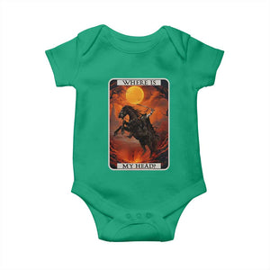 Headless Horseman Baby Onesie Where Is My Head Gothic Tarot Gift TS12 Irish Green Print Your Wear