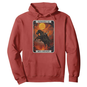 Headless Horseman Hoodie Where Is My Head Gothic Tarot Gift TS12 Red Print Your Wear