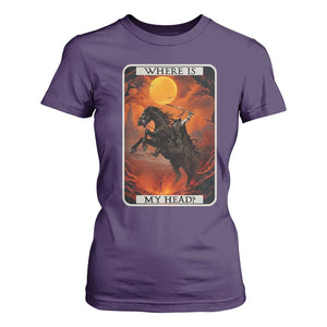 Headless Horseman T Shirt For Women Where Is My Head Gothic Tarot Gift TS12 Purple Print Your Wear