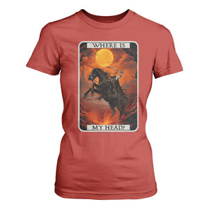 Headless Horseman T Shirt For Women Where Is My Head Gothic Tarot Gift TS12 Red Print Your Wear