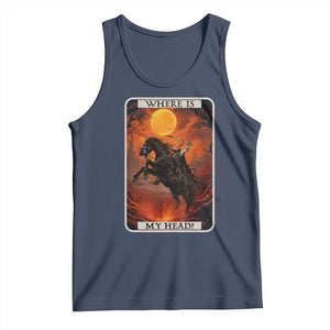 Headless Horseman Tank Top Where Is My Head Gothic Tarot Gift TS12 Navy Print Your Wear