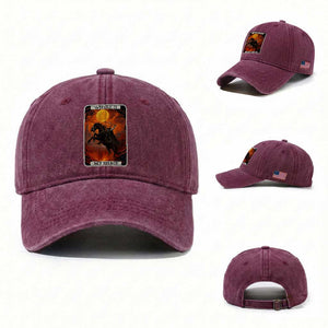 Headless Horseman Washed Cotton Baseball Cap Where Is My Head Gothic Tarot Gift TS12 Washed Cap Universal Fit Burgundy Print Your Wear