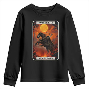 Headless Horseman Youth Sweatshirt Where Is My Head Gothic Tarot Gift TS12 Black Print Your Wear