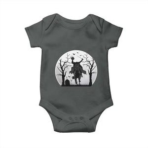 Headless Horseman Baby Onesie Gothic Horror Halloween Gift TS12 Dark Heather Print Your Wear