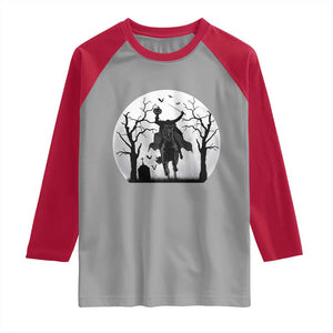 Headless Horseman Raglan Shirt Gothic Horror Halloween Gift TS12 Sport Gray Red Print Your Wear