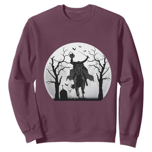 Headless Horseman Sweatshirt Gothic Horror Halloween Gift TS12 Maroon Print Your Wear