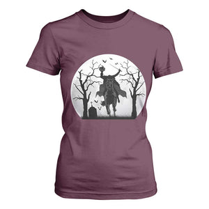Headless Horseman T Shirt For Women Gothic Horror Halloween Gift TS12 Maroon Print Your Wear