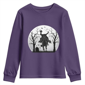 Headless Horseman Youth Sweatshirt Gothic Horror Halloween Gift TS12 Purple Print Your Wear