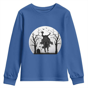 Headless Horseman Youth Sweatshirt Gothic Horror Halloween Gift TS12 Royal Blue Print Your Wear