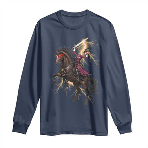 Dullahan Headless Horsewoman Long Sleeve Shirt Gothic Monster Girl Gift TS12 Navy Print Your Wear