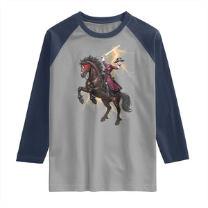 Dullahan Headless Horsewoman Raglan Shirt Gothic Monster Girl Gift TS12 Sport Gray Navy Print Your Wear