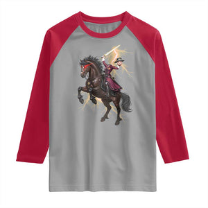 Dullahan Headless Horsewoman Raglan Shirt Gothic Monster Girl Gift TS12 Sport Gray Red Print Your Wear