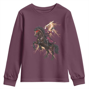 Dullahan Headless Horsewoman Youth Sweatshirt Gothic Monster Girl Gift TS12 Maroon Print Your Wear