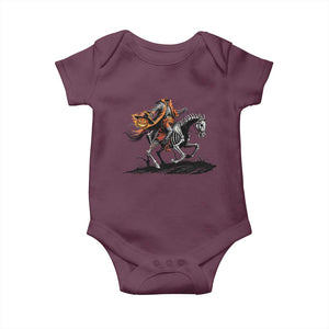 Spooky Skeleton Headless Cowboy Rider Gift Baby Onesie TS12 Maroon Print Your Wear