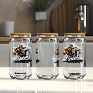 Spooky Skeleton Headless Cowboy Rider Gift Glass Can TS12 Print Your Wear