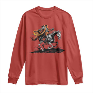 Spooky Skeleton Headless Cowboy Rider Gift Long Sleeve Shirt TS12 Red Print Your Wear