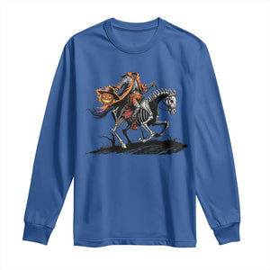 Spooky Skeleton Headless Cowboy Rider Gift Long Sleeve Shirt TS12 Royal Blue Print Your Wear
