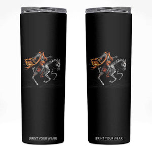 Spooky Skeleton Headless Cowboy Rider Gift Skinny Tumbler TS12 Black Print Your Wear