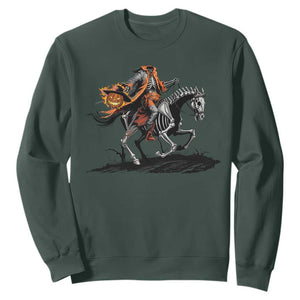 Spooky Skeleton Headless Cowboy Rider Gift Sweatshirt TS12 Dark Forest Green Print Your Wear