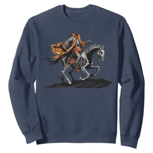 Spooky Skeleton Headless Cowboy Rider Gift Sweatshirt TS12 Navy Print Your Wear