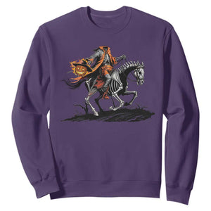 Spooky Skeleton Headless Cowboy Rider Gift Sweatshirt TS12 Purple Print Your Wear