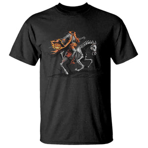 Spooky Skeleton Headless Cowboy Rider Gift T Shirt TS12 Black Print Your Wear