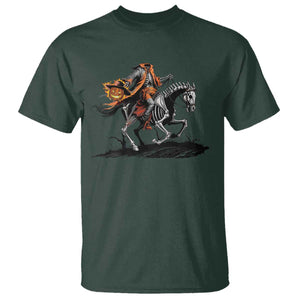 Spooky Skeleton Headless Cowboy Rider Gift T Shirt TS12 Dark Forest Green Print Your Wear