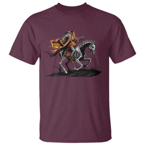 Spooky Skeleton Headless Cowboy Rider Gift T Shirt TS12 Maroon Print Your Wear