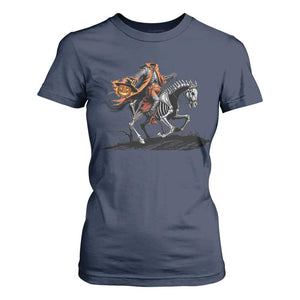 Spooky Skeleton Headless Cowboy Rider Gift T Shirt For Women TS12 Navy Print Your Wear