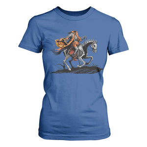 Spooky Skeleton Headless Cowboy Rider Gift T Shirt For Women TS12 Royal Blue Print Your Wear