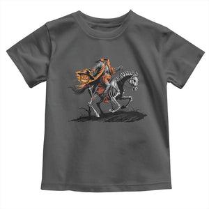 Spooky Skeleton Headless Cowboy Rider Gift Toddler T Shirt TS12 Dark Heather Print Your Wear