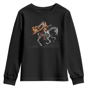 Spooky Skeleton Headless Cowboy Rider Gift Youth Sweatshirt TS12 Black Print Your Wear