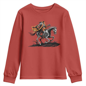 Spooky Skeleton Headless Cowboy Rider Gift Youth Sweatshirt TS12 Red Print Your Wear