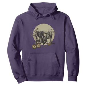 Funny Halloween Gift Hoodie Headless Horseman Riding A Dino TS12 Purple Print Your Wear