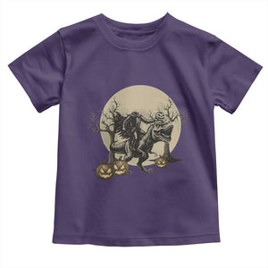 Funny Halloween Gift Toddler T Shirt Headless Horseman Riding A Dino TS12 Purple Print Your Wear