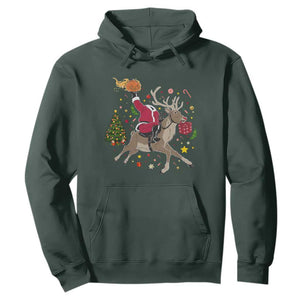 Funny Santa Headless Horseman Hoodie Christmas Halloween Gift TS12 Dark Forest Green Print Your Wear