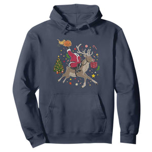 Funny Santa Headless Horseman Hoodie Christmas Halloween Gift TS12 Navy Print Your Wear
