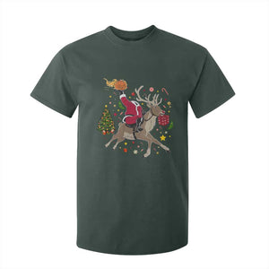 Funny Santa Headless Horseman T Shirt For Kid Christmas Halloween Gift TS12 Dark Forest Green Print Your Wear