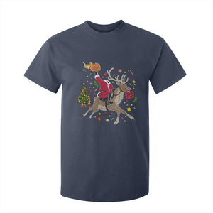 Funny Santa Headless Horseman T Shirt For Kid Christmas Halloween Gift TS12 Navy Print Your Wear