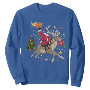 Funny Santa Headless Horseman Sweatshirt Christmas Halloween Gift TS12 Royal Blue Print Your Wear